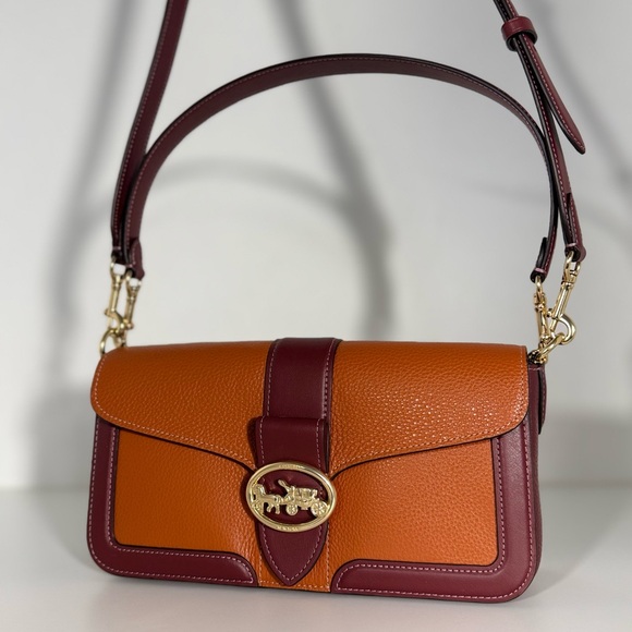 Coach Handbags - COACH Georgie Shoulder Bag Elegant Two-Tone Leather